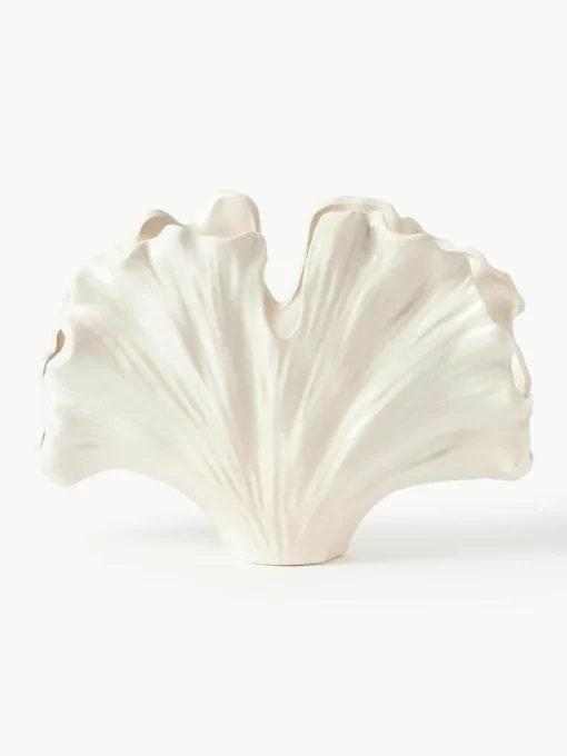 Vaas Gingko in schelpvorm, H 24 cm