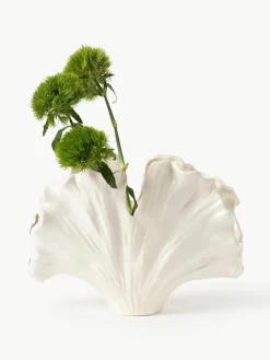 Vaas Gingko in schelpvorm, H 24 cm