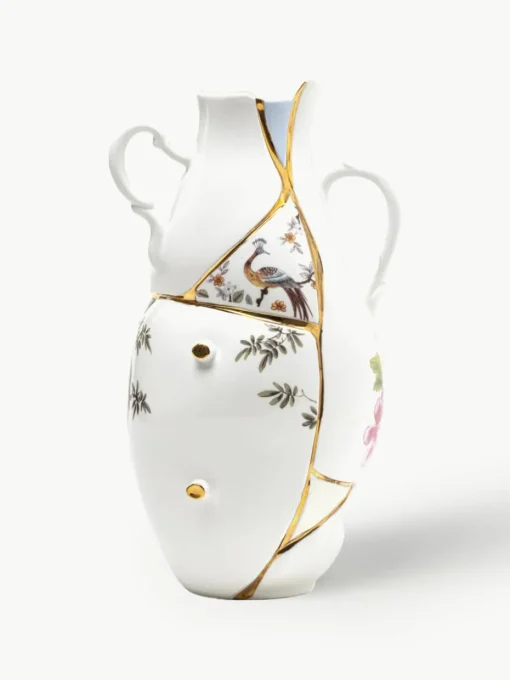 Vaas Kintsugi van beenderporselein, H 32 cm