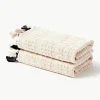 Velours handdoek Tallulah met decoratieve franjes, in verschillende maten