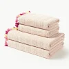 Velours handdoekenset Tallulah met decoratieve franjes, in verschillende formaten