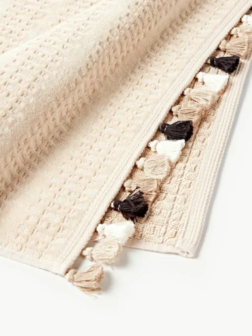 Velours handdoekenset Tallulah met decoratieve franjes, in verschillende formaten