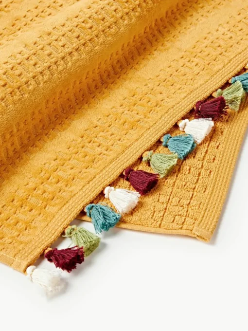 Velours handdoekenset Tallulah met decoratieve franjes, in verschillende formaten