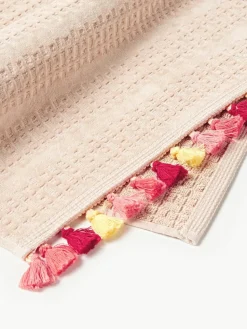 Velours handdoekenset Tallulah met decoratieve franjes, in verschillende formaten