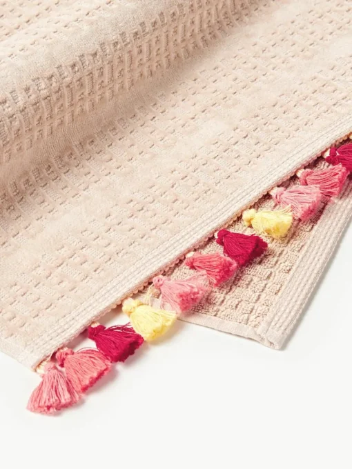 Velours handdoekenset Tallulah met decoratieve franjes, in verschillende formaten