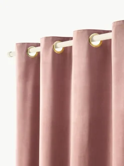 Verduisterend fluwelen gordijn Rush met oogjes, 2 stuks