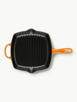 Vierkante grillpan Signature Collection van gietijzer met gegroefde structuur
