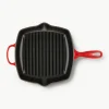 Vierkante grillpan Signature Collection van gietijzer met gegroefde structuur