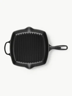 Vierkante grillpan Signature Collection van gietijzer met gegroefde structuur