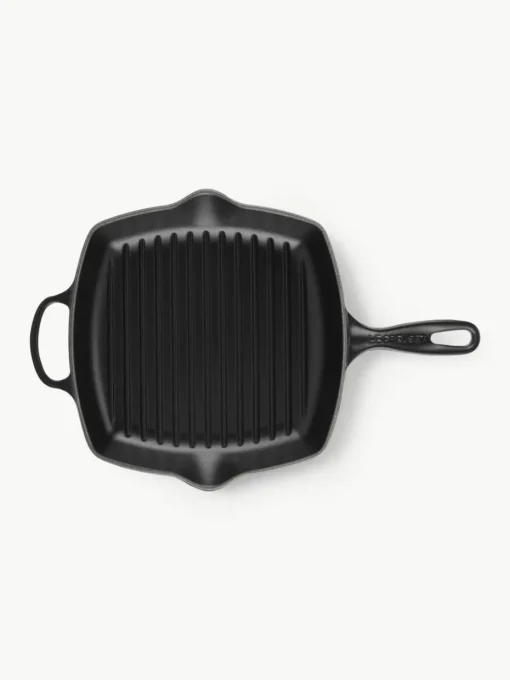 Vierkante grillpan Signature Collection van gietijzer met gegroefde structuur