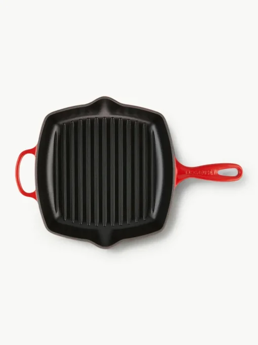 Vierkante grillpan Signature Collection van gietijzer met gegroefde structuur