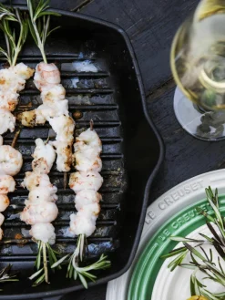 Vierkante grillpan Signature Collection van gietijzer met gegroefde structuur