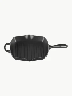 Vierkante grillpan Signature Collection van gietijzer met gegroefde structuur