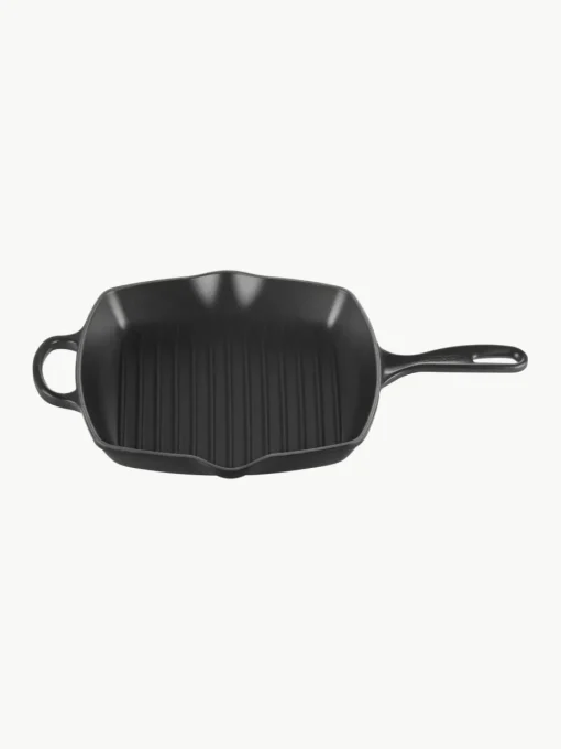 Vierkante grillpan Signature Collection van gietijzer met gegroefde structuur