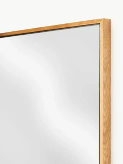 Vierkante wandspiegel Avery met eikenhouten lijst
