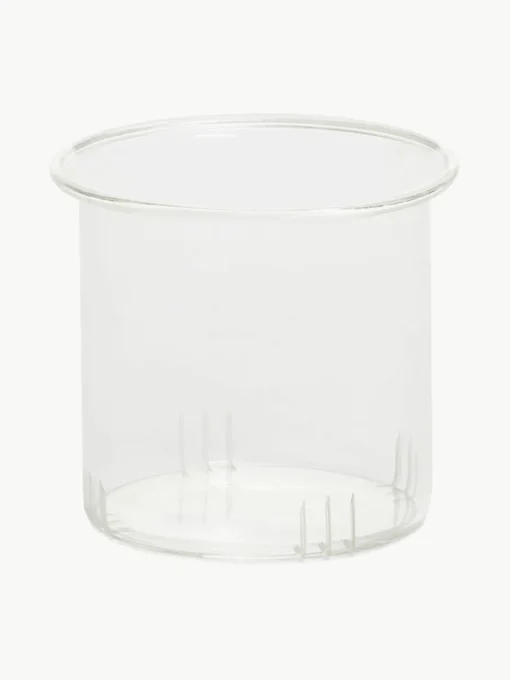 Vintage glazen theepot met theezeefje, 1 Liter