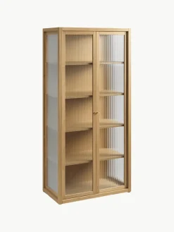 Vitrine Reed met gecanneleerd glas