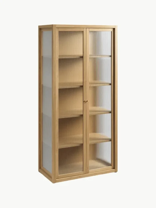 Vitrine Reed met gecanneleerd glas