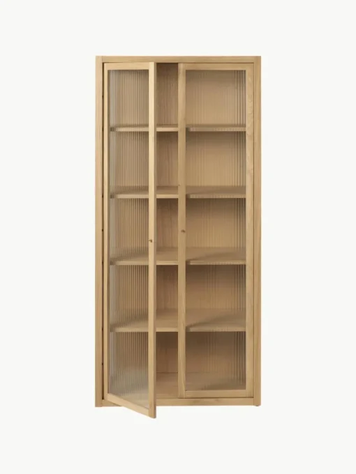 Vitrine Reed met gecanneleerd glas