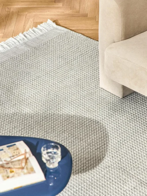 Vlak geweven vloerkleed Ryder met franjes