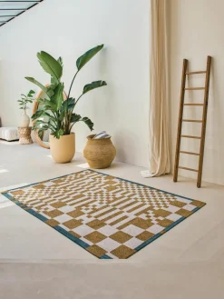 Vloerkleed Honey met grafisch patroon