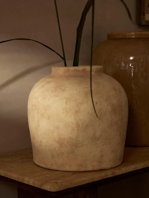 Vloervaas Hilo van terracotta, H 28 cm