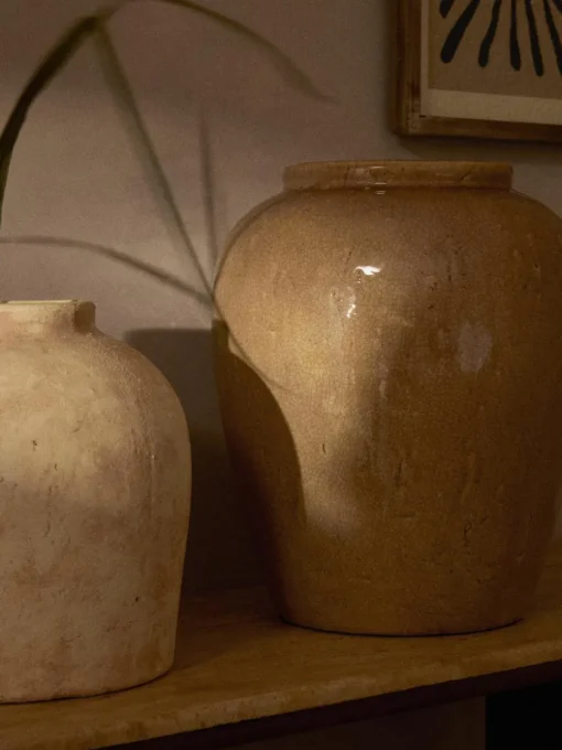 Vloervaas Veda van terracotta, H 39 cm