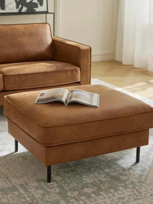 Voetenbank Hunter van gerecycled leer