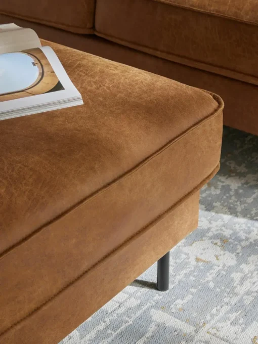 Voetenbank Hunter van gerecycled leer