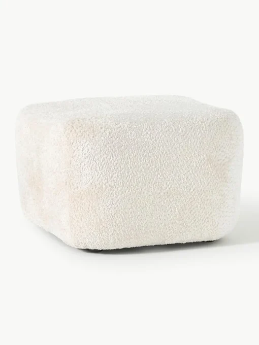 Voetenbank Wolke van teddy-bouclé