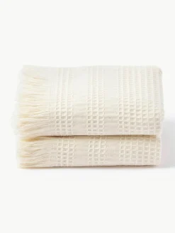 Wafelpiqué handdoek Yara in verschillende formaten