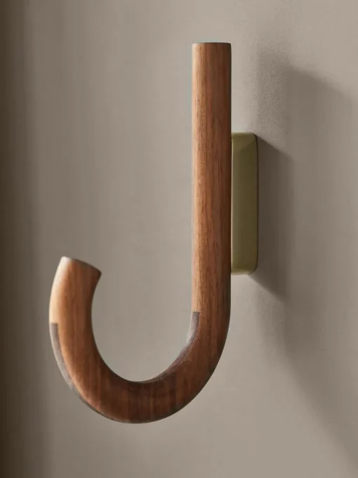 Walnoothouten wandhaak Umbrella, in verschillende formaten