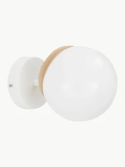 Wand- en plafondlamp Sfera met houten decoratie