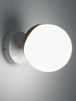 Wand- en plafondlamp Sfera met houten decoratie