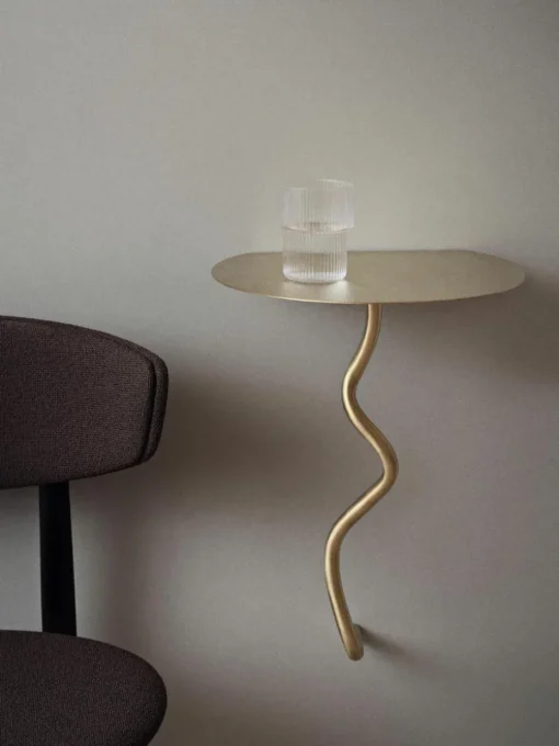 Wandbijzettafel Curvature van messing