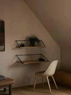 Wandbureau Rail van hout en metaal