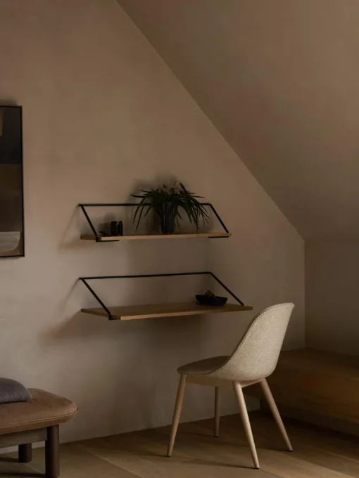 Wandbureau Rail van hout en metaal
