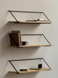 Wandbureau Rail van hout en metaal