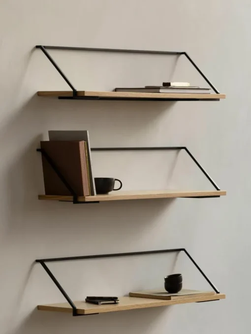 Wandbureau Rail van hout en metaal
