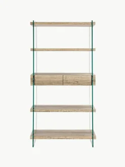 Wandkast Kenya met glazen wanden en 5 planken