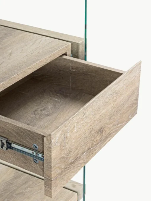 Wandkast Kenya met glazen wanden en 5 planken