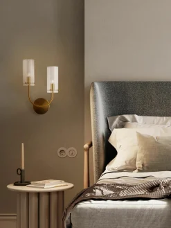 Wandlamp Arco met geribbeld oppervlak