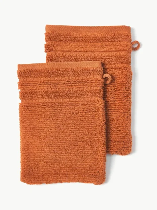 Washandjes Luxe met gestreepte rand, 2 stuks