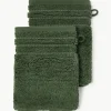 Washandjes Luxe met gestreepte rand, 2 stuks