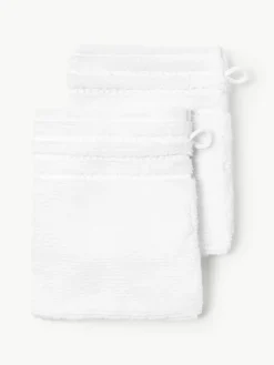 Washandjes Luxe met gestreepte rand, 2 stuks
