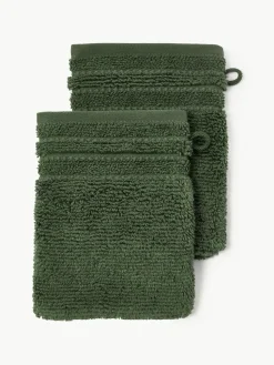 Washandjes Luxe met gestreepte rand, 2 stuks