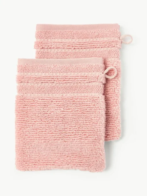 Washandjes Luxe met gestreepte rand, 2 stuks