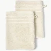 Washandjes Luxe met gestreepte rand, 2 stuks