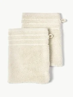 Washandjes Luxe met gestreepte rand, 2 stuks