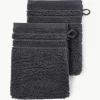 Washandjes Luxe met gestreepte rand, 2 stuks